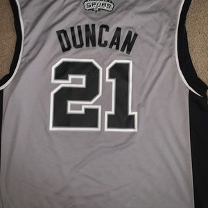 Tim Duncan Grey Adidas Jersey